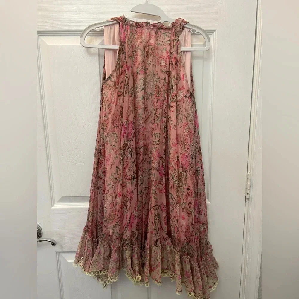 HEMANT & NANDITA Pink Floral Halter Mini Dress - Picture 3 of 8